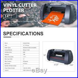 14 LCD Vinyl Cutter Plotter Cutting Sign Sticker Making Print Software 3 Blades