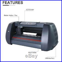 14 LCD Vinyl Cutter Plotter Cutting Sign Sticker Making Print Software 3 Blades