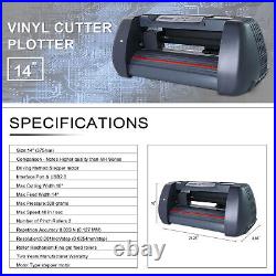 14 Vinyl Cutter Plotter Sign Cutting Machine Software 3 Blades LCD Screen