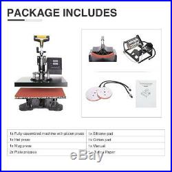 14 Vinyl Cutter Plotter WithSoftware+ LCD and 5 in 1 12x10 Heat Press Machine