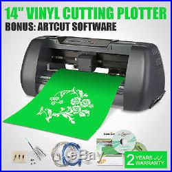 14 Vinyl Cutter Sign Cutting Plotter with Artcut Pro Software Design Cut 3 Blades