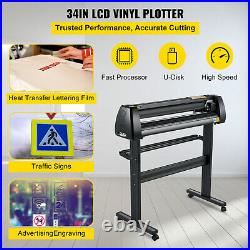 28 Vinyl Cutter Plotter 720mm Sign Cutting Machine Software 3 Blades LCD Screen