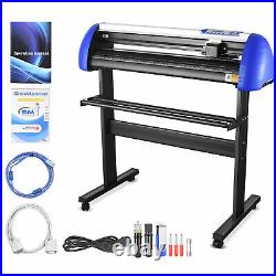 34 Inch Vinyl Cutter Machine 870mm Paper Feed USB Software 3 Blades LCD Screen