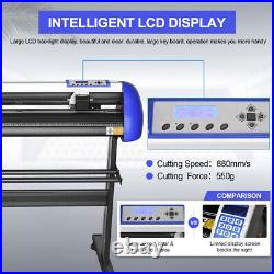 34 Vinyl Cutter Plotter Sign Cutting Machine Software 3 Blades LCD Screen