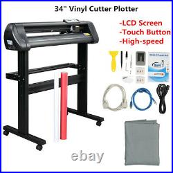 34 Vinyl Cutter / Plotter, Sign Cutting Machine withSoftware+6 Blades&LCD Screen