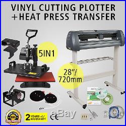 5in1 Heat Press Transfer Kit 28 Vinyl Cutting Plotter Artcut Cutter Software
