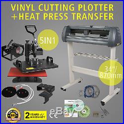 5in1 Heat Press Transfer Kit 34 Vinyl Cutting Plotter Artcut Software Cutter