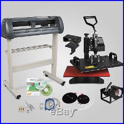 5in1 Heat Press Transfer Kit 34 Vinyl Cutting Plotter Software Cutter Machine