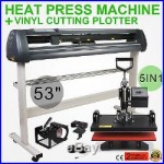 5in1 Heat Press Transfer Kit 53 Vinyl Cutting Plotter CLamshell Cutter Software