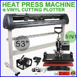 5in1 Heat Press Transfer Kit 53 Vinyl Cutting Plotter Cutter Sticker Software