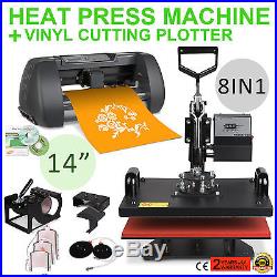8in1 Heat Press Transfer Kit 14 Vinyl Cutting Plotter Cutter Software Artcut