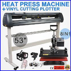 8in1 Heat Press Transfer Kit 53 Vinyl Cutting Plotter Cutter Software Sticker