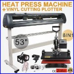 8in1 Heat Press Transfer Kit 53 Vinyl Cutting Plotter Machine Cutter Software