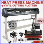 8in1 Heat Press Transfer Kit 53 Vinyl Cutting Plotter T-Shirt Cutter Software