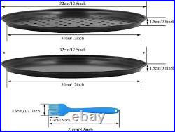 Pizza Making Kit (8 Pc Set) with 12 Inch round Pizza Pan, Pan Whit Holes, 14 Inch