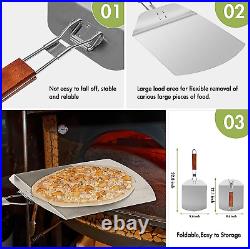 Pizza Making Kit (8 Pc Set) with 12 Inch round Pizza Pan, Pan Whit Holes, 14 Inch