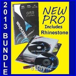 SIGN PLOTTER VINYL CUTTER SOFTWARE. NEW WinPCSIGN PRO with RHINESTONE + GRS BUNDLE