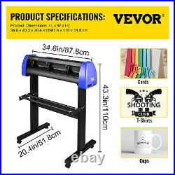 VEVOR 28 Vinyl Cutter/Plotter Sign Cutting Machine Software 20Blades LCD Black