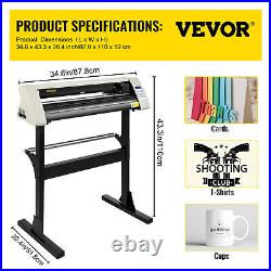 VEVOR 28 Vinyl Cutter Plotter Sign Cutting Machine Software 3 Blades LCD White