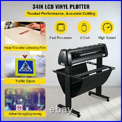 VEVOR Vinyl Cutter Machine 34in Plotter Sign Cutting Software 3 Blades LCD Scree