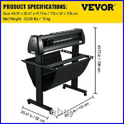 VEVOR Vinyl Cutter Machine 34in Plotter Sign Cutting Software 3 Blades LCD Scree