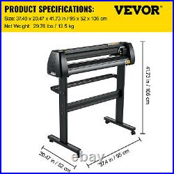 VEVOR Vinyl Cutter Machine Plotter 28in 720mm Sign Cutting Software 3 Blade LCD