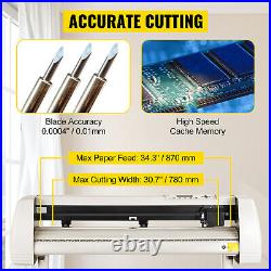 VEVOR Vinyl Cutter Plotter Cutting 34 Sign Sticker Print Software 20 Blades