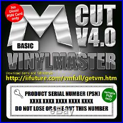 VinylMaster CUT PSN+LINK Basic Sign Making Software for Vinyl Cutters NO DISCS